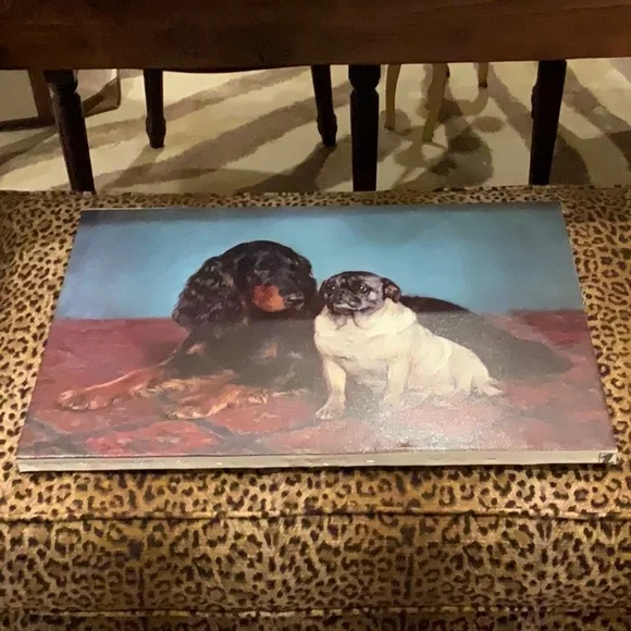 A Gordon Setter and Pug on Canvas - Picture 2 of 16